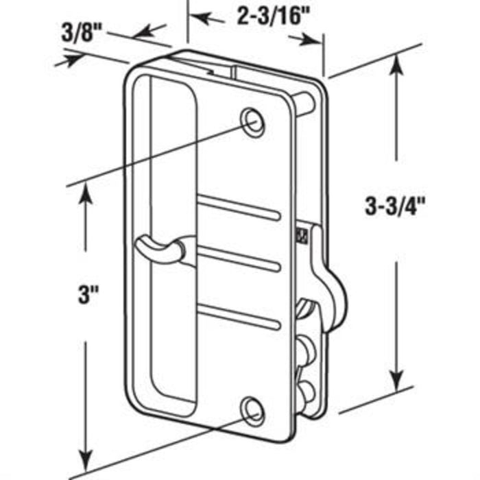 Sliding Patio Screen Door Short Hook Latch and Pull With 3" Screw Holes for Anjac Doors - Reflect Window & Door