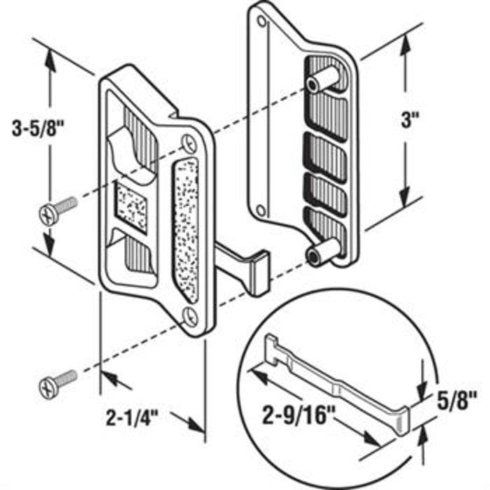 Sliding Screen Latch and Pull With 3" Screw Holes for Superior Aluminum - Reflect Window & Door