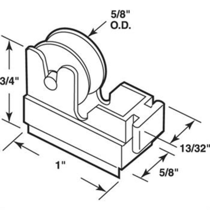 Sliding Window 5/8" Center Grooved Steel Ball Bearing Roller - Reflect Window & Door