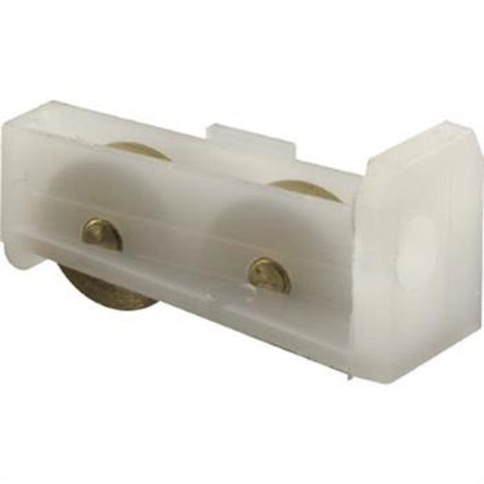 Sliding Window 7/16" Flat Edge Tandem Brass Roller With 1 - 5/16" Wide Housing - Reflect Window & Door