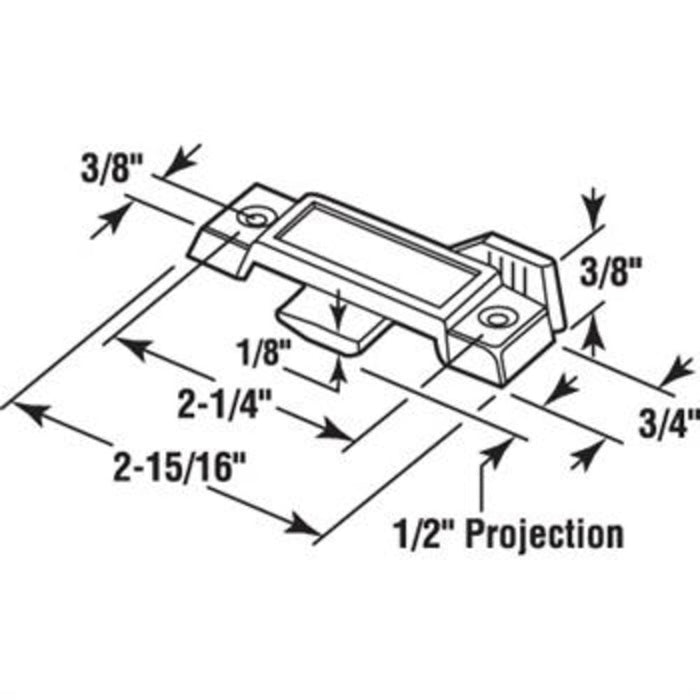 Sliding Window Lock With 2 - 1/4" Screw Holes and 1/2" Latch Projection - Reflect Window & Door