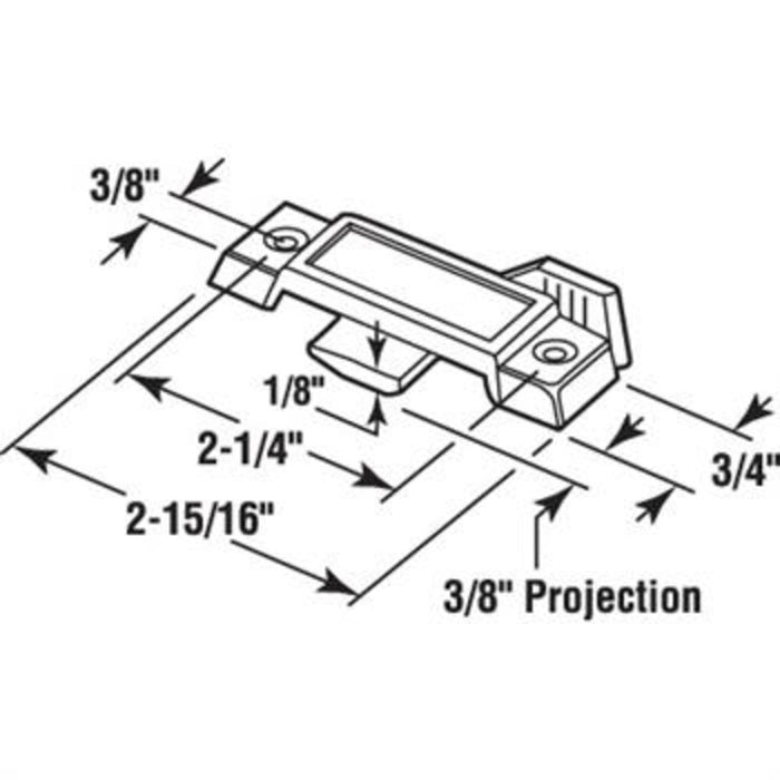Sliding Window Lock With 2 - 1/4" Screw Holes and 3/8" Latch Projection - Reflect Window & Door