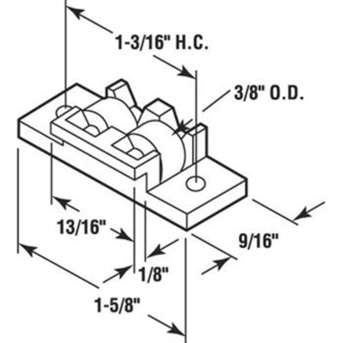 Sliding Window Roller with 3/8" Dual Steel Wheels for Tomrays Tyco 77 Windows - Reflect Window & Door
