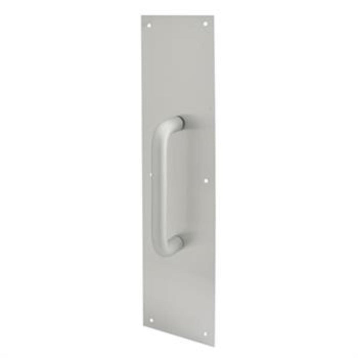 Solid Handle 6" Round Pull With 15" Plate - Aluminum - Reflect Window & Door