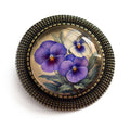 Spring Pansies Brooch, Handmade in Detroit
