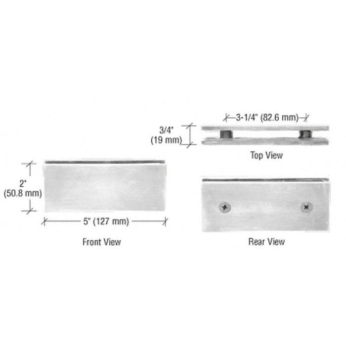 Square 180 Degree Glass - to - Glass Clamp - Reflect Window & Door