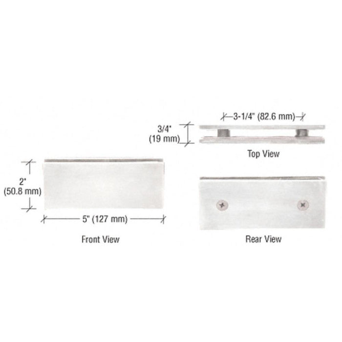 Square 180 Degree Glass - to - Glass Clamp - Reflect Window & Door