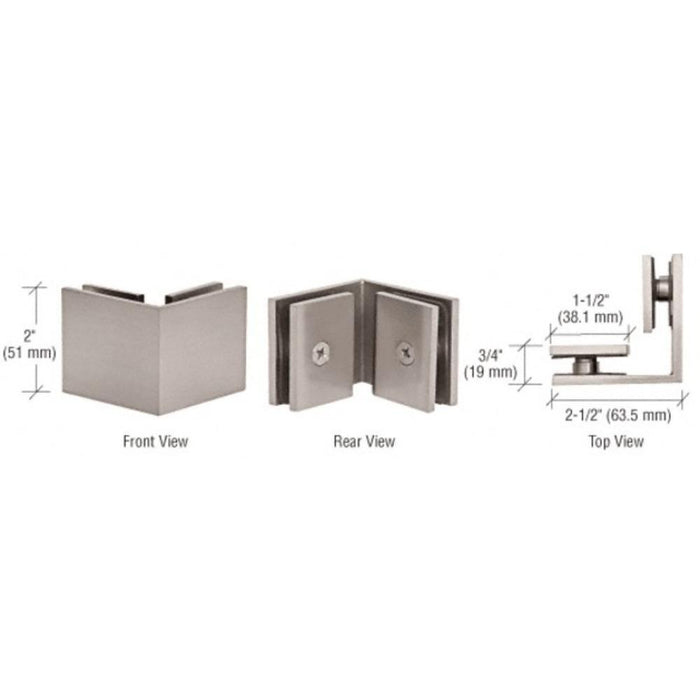 Square 90 Degree Glass - to - Glass Clamp - Reflect Window & Door