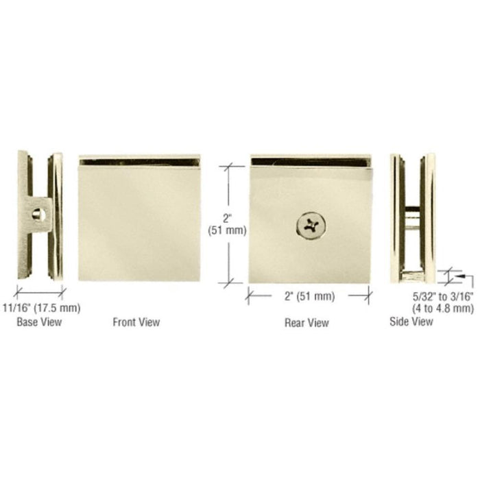 Square Style Hole - in - Glass Fixed Panel U - Clamp - Reflect Window & Door