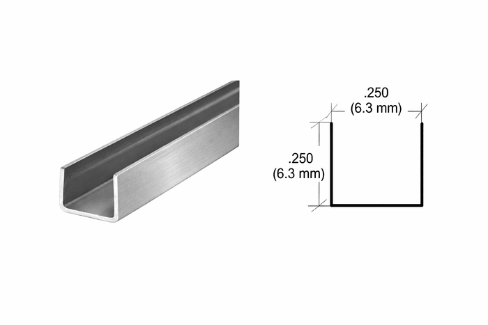 Stainless Steel 1/4" x 1/4" U - Channel – Glass & Edge Protection Channel - Reflect Window & Door