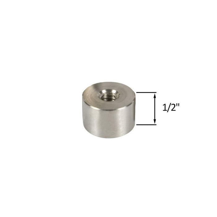 Standoff Bases (1 - 1/4" Diameter) (Brushed Stainless) (Height 1/2") - Reflect Window & Door