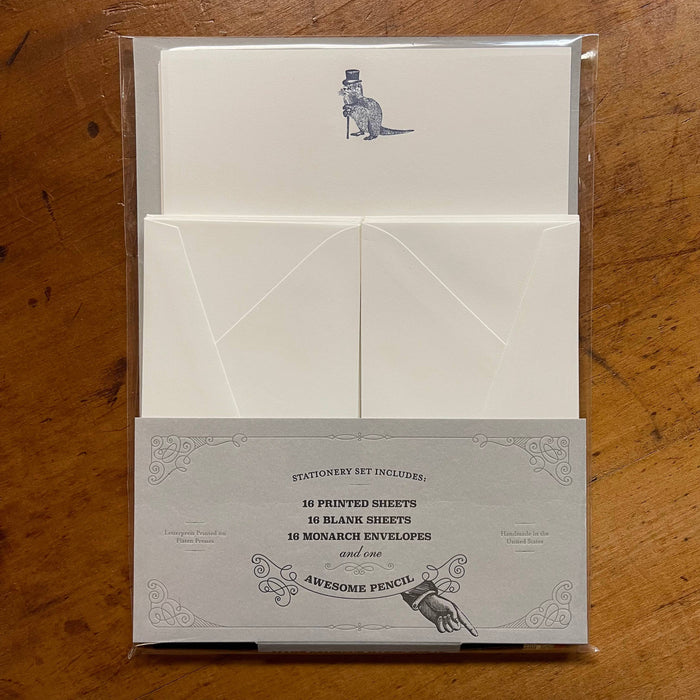 Stationery Set: Dashing Otter, Letterpress Printed