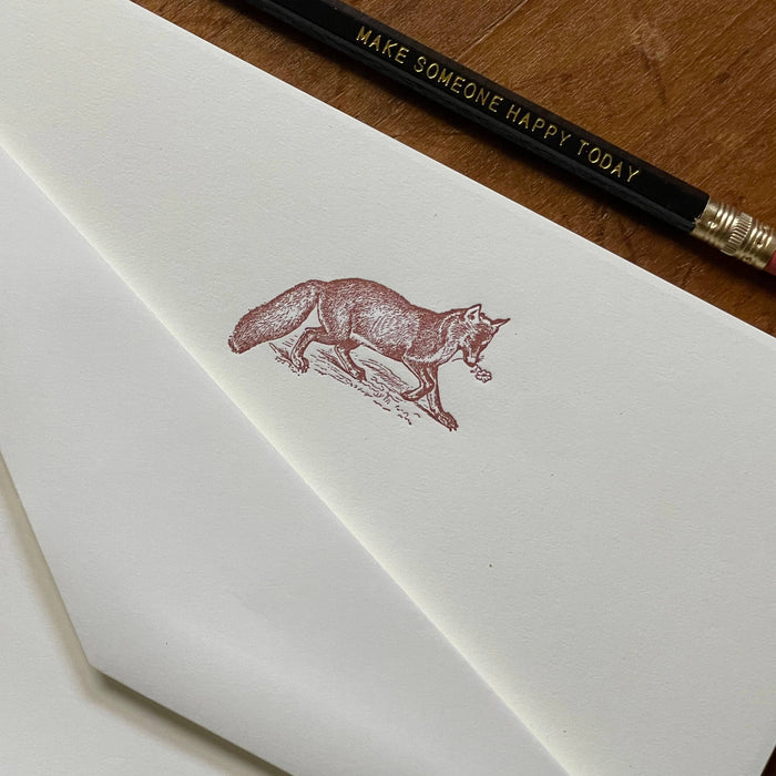 Stationery Set: Fox, Letterpress Printed