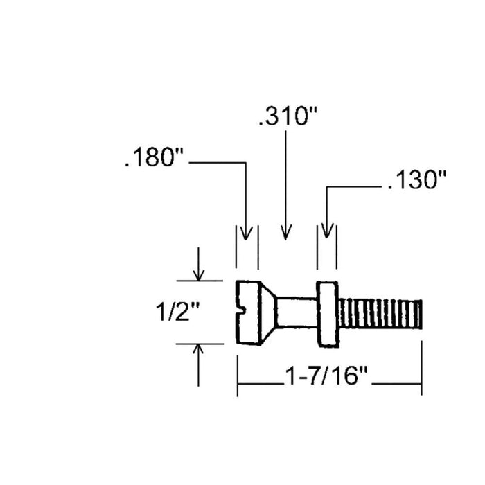 Storefront Door Panic Bar Bolt, 1/4" N.C., 1 - 7/16" Length - Reflect Window & Door