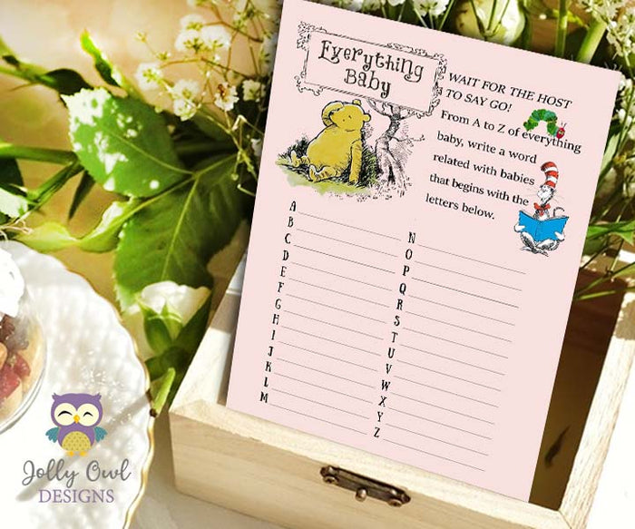 Story Book Themed Baby Shower Games - Bundle Set