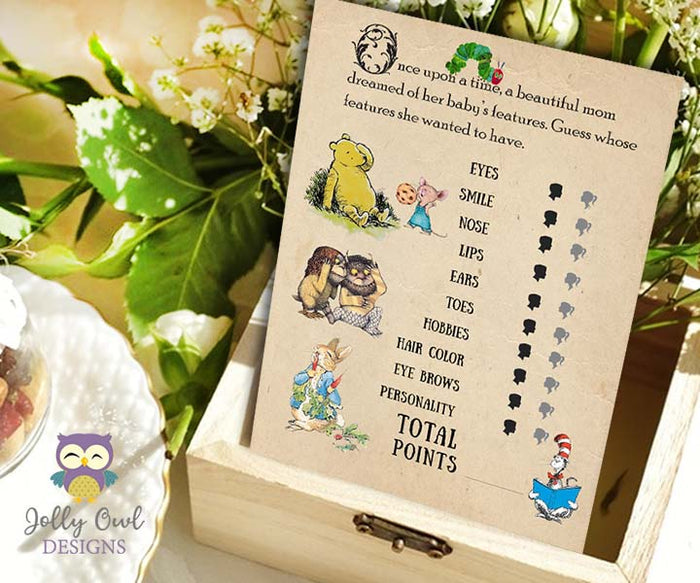 Story Book Themed Baby Shower Games - Bundle Set