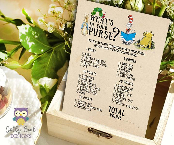 Story Book Themed Baby Shower Games - Bundle Set