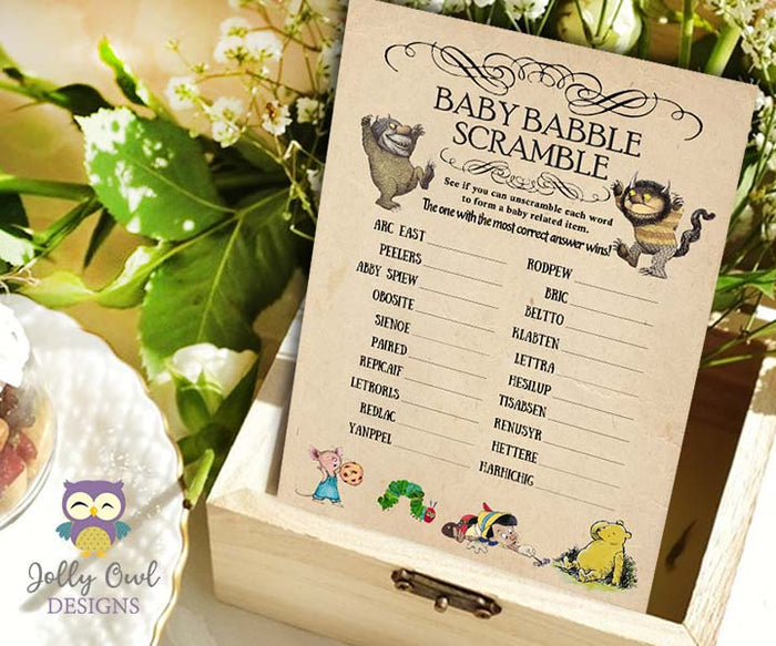 Story Book Themed Baby Shower Games - Bundle Set