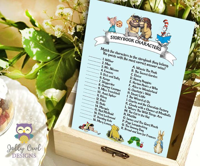 Story Book Themed Baby Shower Games - Bundle Set