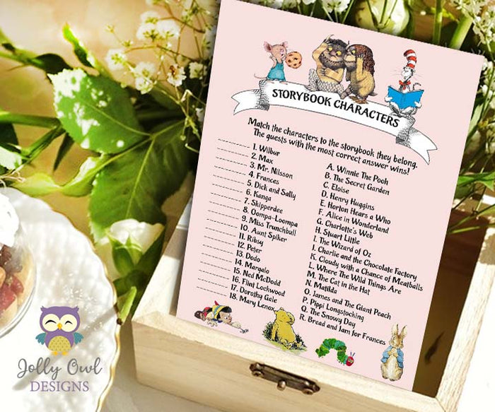 Story Book Themed Baby Shower Games - Bundle Set