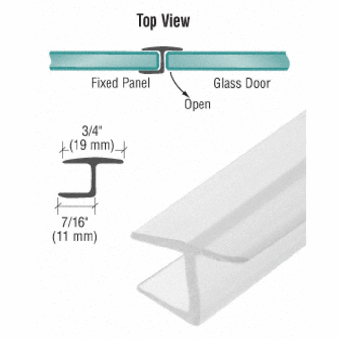 Shower Door "Y" Inline 180 Degree Panel Seal - Reflect Window & Door