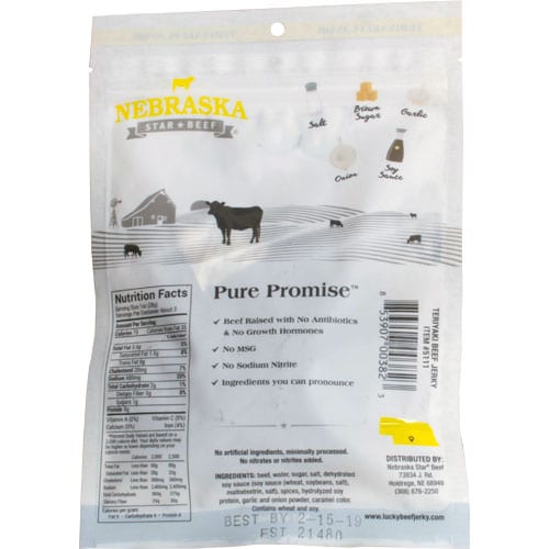 Teriyaki Beef Jerky | Pack of 2 | 3 oz | Nebraska Star Beef