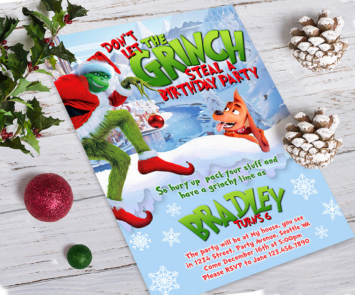 The Grinch Birthday Party Invitation