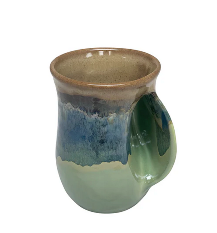 The Original Handwarmer Mug: Mountain Meadow/ Right Hand - Pine & Moss