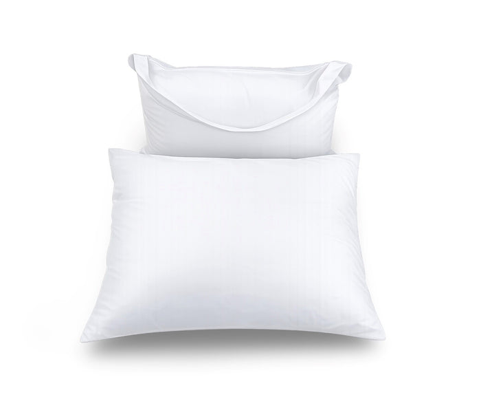 Travel White Down & MicroGel Pillow | NOrthern Feather Canada