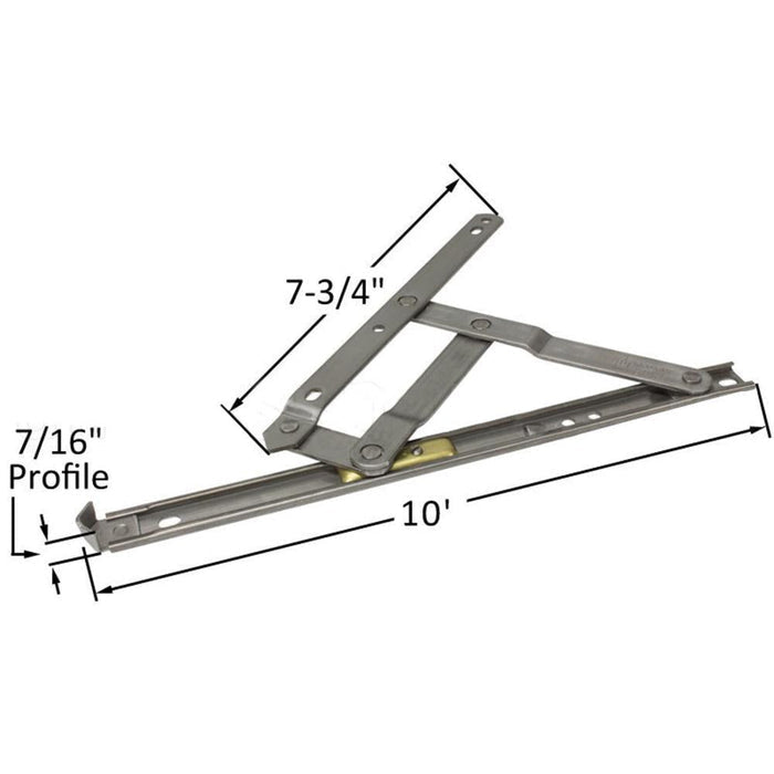Truth Hardware 10" 4 - Bar Window Hinge for Awning & Casement Windows – Heavy - Duty Replacement Window Hinge - Reflect Window & Door