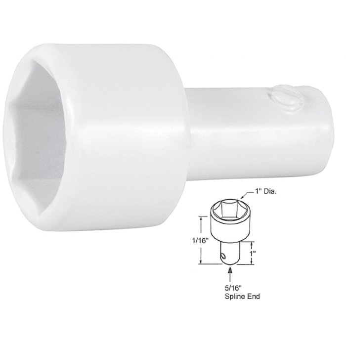 Truth Hardware Hex Drive Socket Adaptor - White