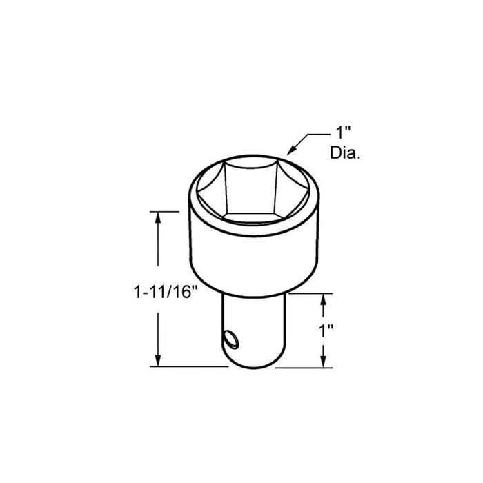 Truth Hardware White Hex Drive Socket Adaptor - Reflect Window & Door