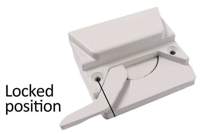 Truth Hardware White Entrygard Right Hand Security Sash Lock – 2 - 3/8" Screw Holes – Durable Window Lock Replacement - Reflect Window & Door