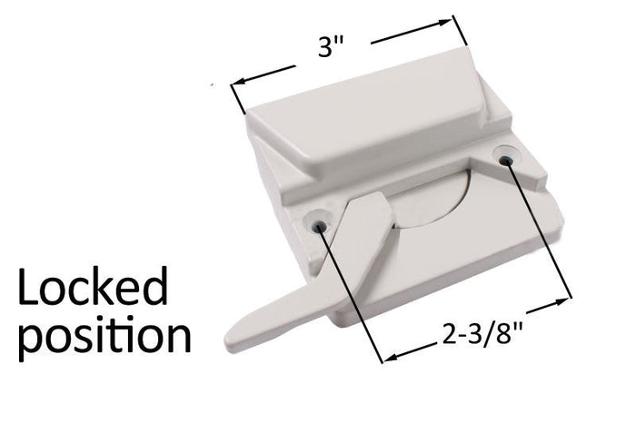 Truth Hardware White Entrygard Right Hand Security Sash Lock – 2 - 3/8" Screw Holes – Durable Window Lock Replacement - Reflect Window & Door