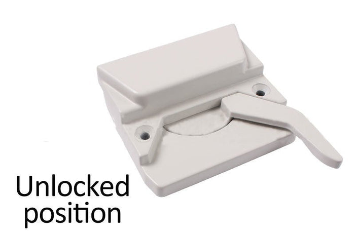 Truth Hardware White Entrygard Right Hand Security Sash Lock – 2 - 3/8" Screw Holes – Durable Window Lock Replacement - Reflect Window & Door