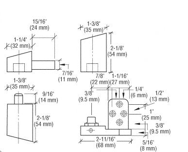 United States Aluminum Heavy - Duty Offset Pivot Set - Reflect Window & Door