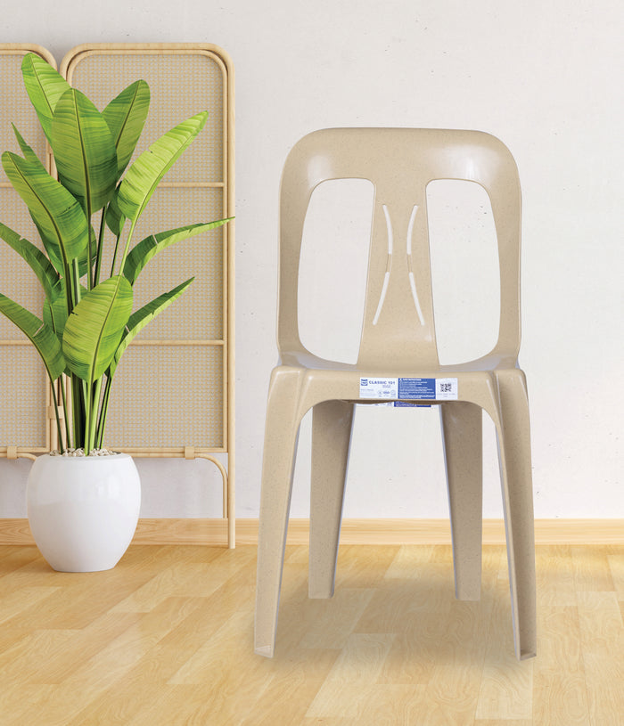 Uratex Monoblock 101 Classic Chair in beige, front view
