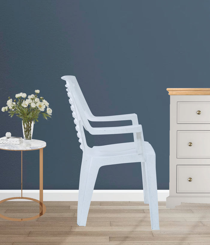 Uratex Monoblock 701 Macho High Back Armchair in white, right side view