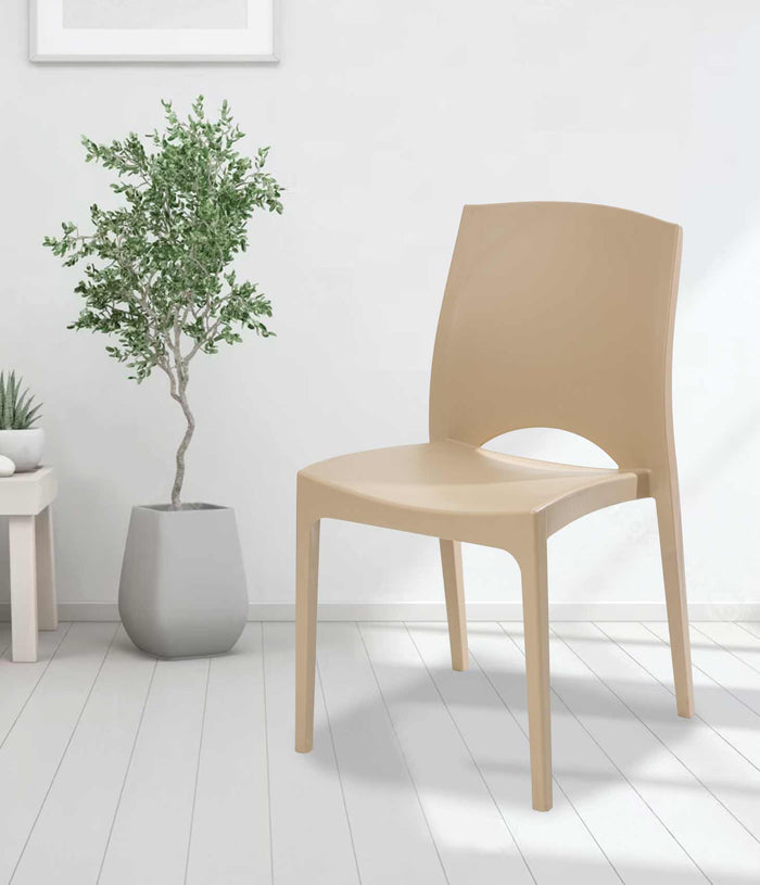 Uratex Monoblock Brooklyn Chair in beige, angled view
