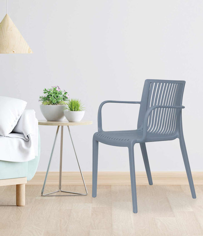 Uratex Monoblock Charlotte Armchair in gray, angled view