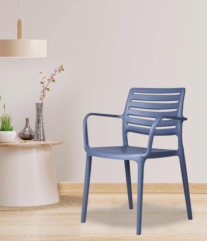 Uratex Monoblock Olympia Armchair in gray, angled view