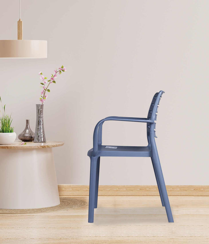 Uratex Monoblock Olympia Armchair in gray, left side view