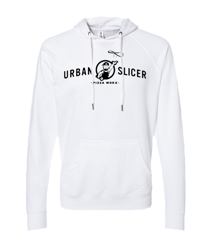 Urban Slicer Pizza Worx Hoodie | White | Urban Slicer Pizza Worx
