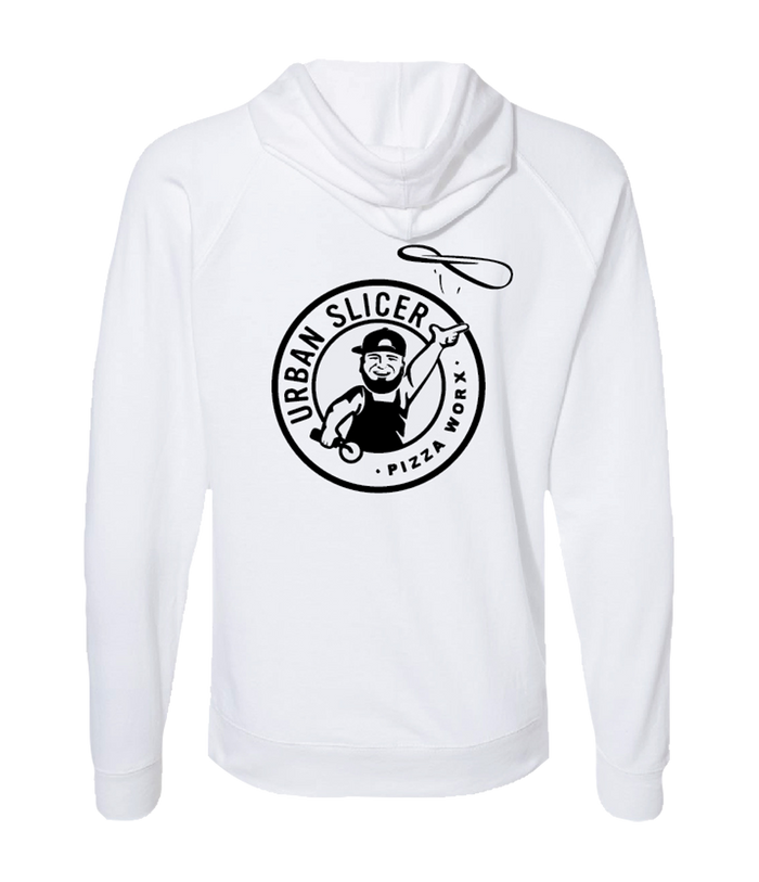 Urban Slicer Pizza Worx Hoodie | White | Urban Slicer Pizza Worx