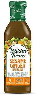 WALDEN FARMS SESAME GINGER DRESSING 12 OZ  #ROCK VALUE-ORDER BY  TUESDAY EVENING OCT 27 ARRIVING NOV 04    FOR DELIVERY#