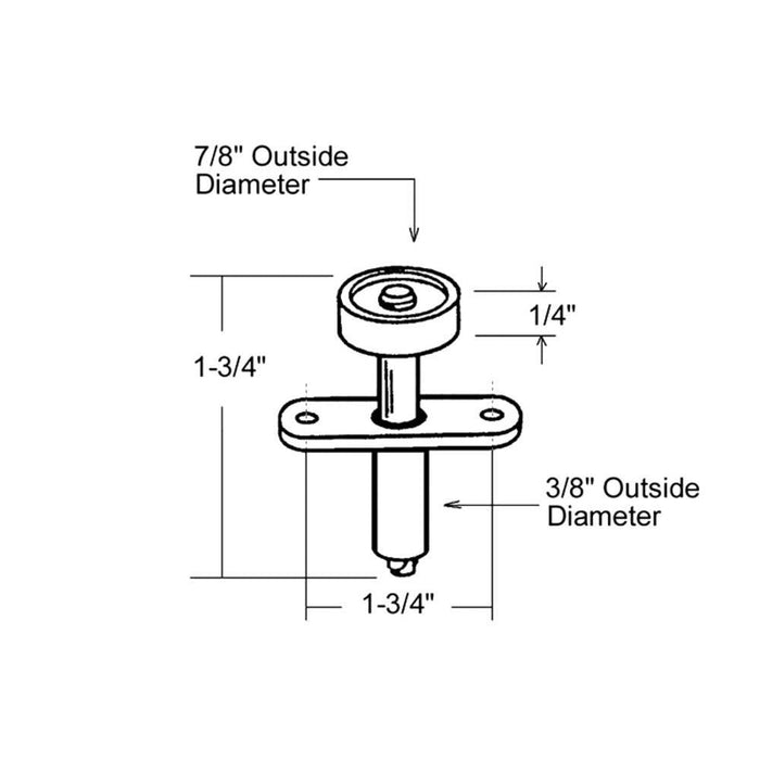 Wardrobe & Closet Door 7/8" Nylon Roller Guide - Reflect Window & Door