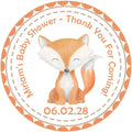 Watercolor fox baby shower sticker
