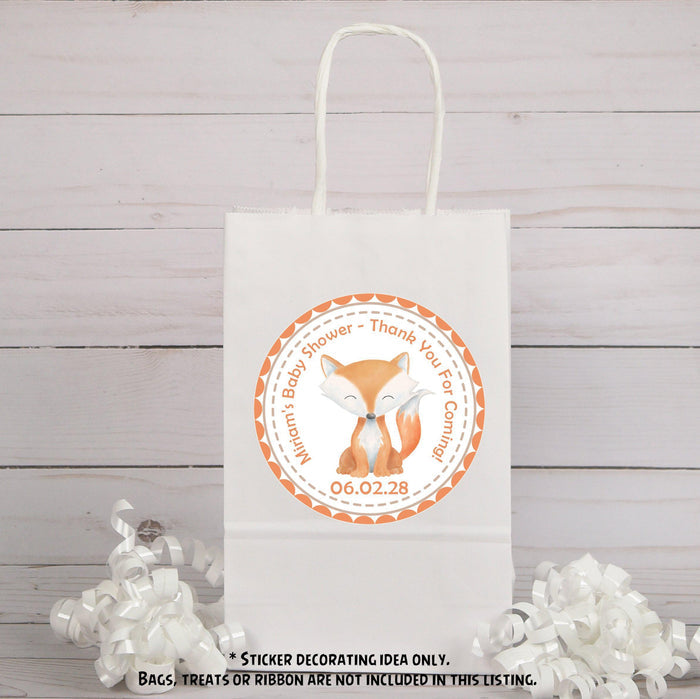 Rustic woodland fox favor label