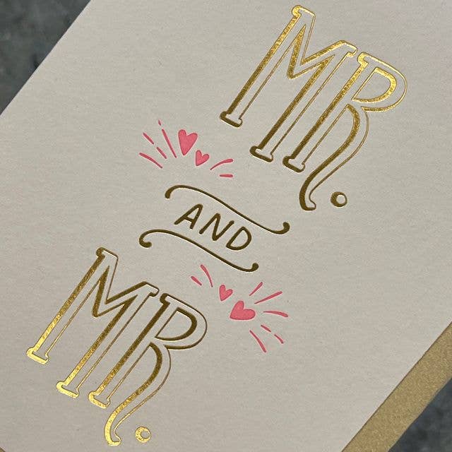 Wedding Card: Mr. and Mr., Letterpress