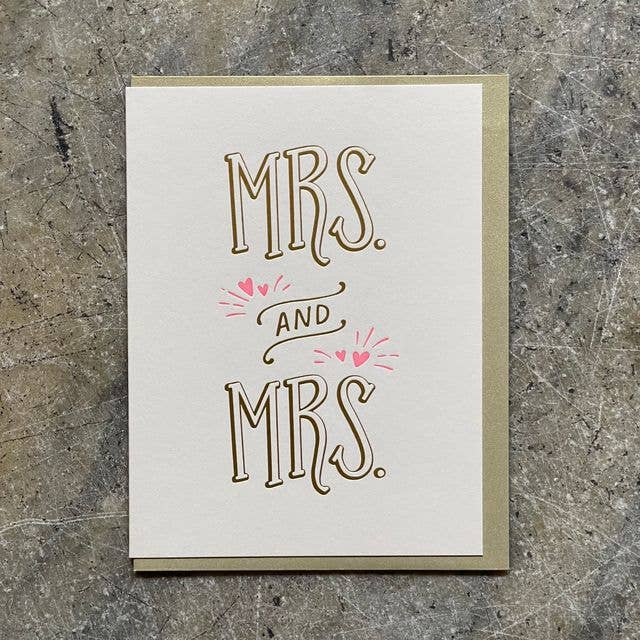 Wedding Card: Mrs. and  Mrs., Letterpress